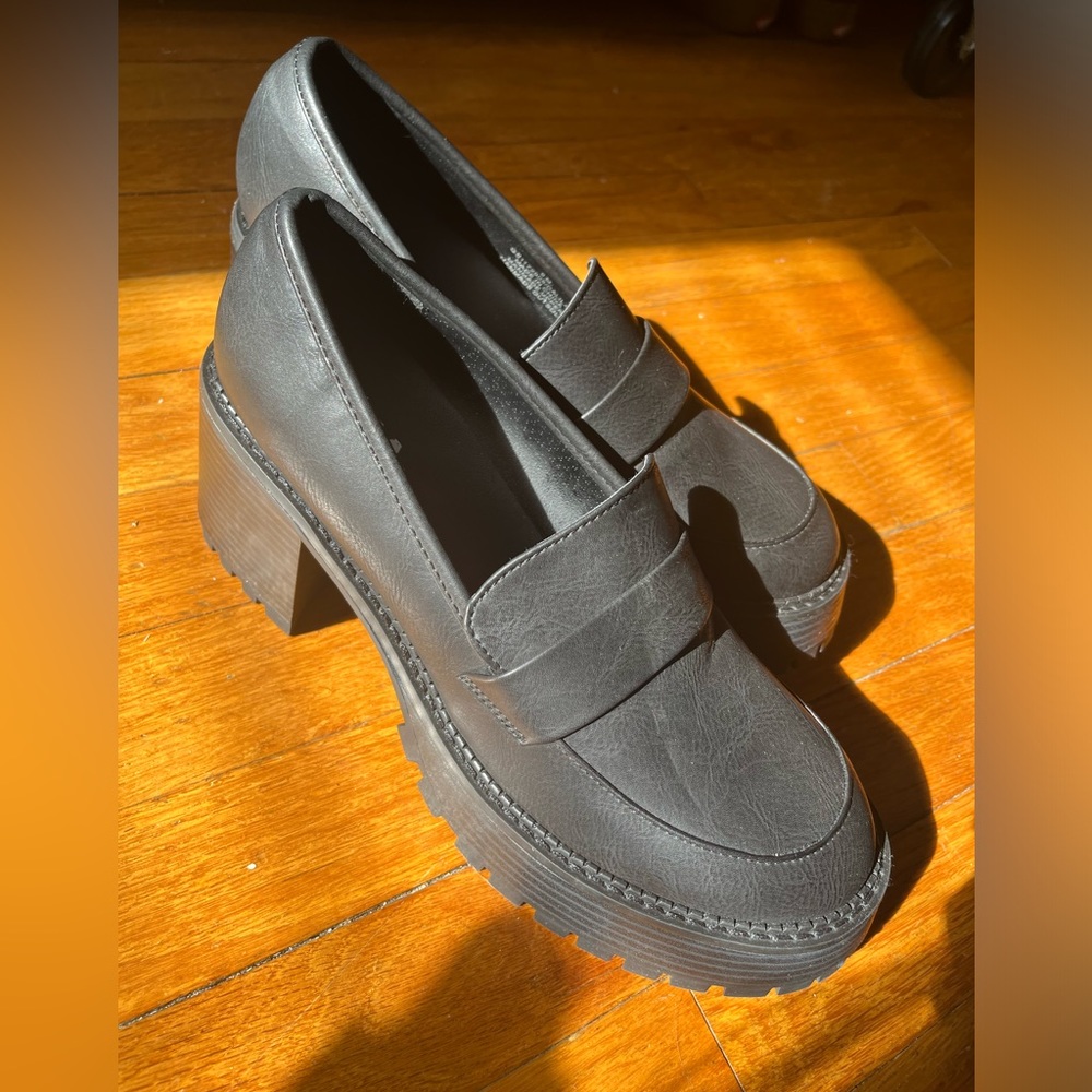 MIA black chunky platform loafers.. brand new